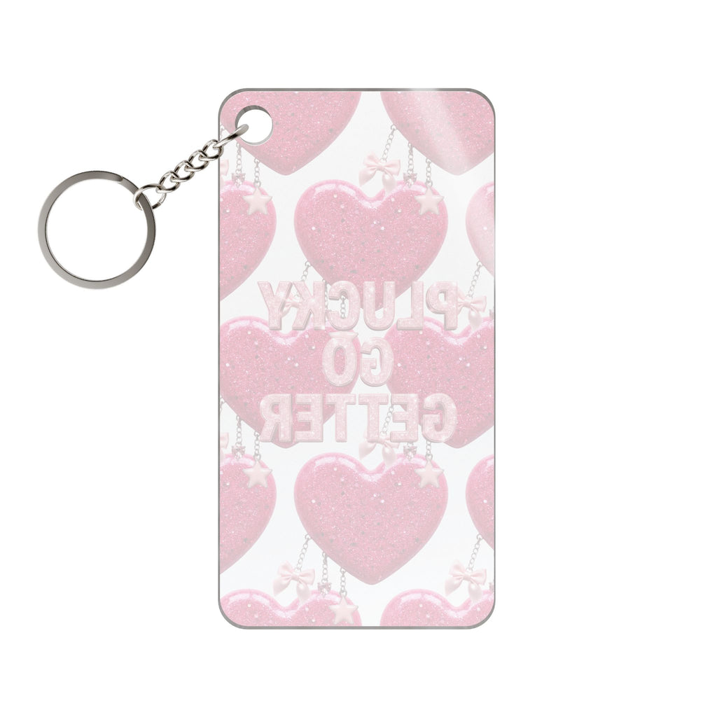 Pink Graphic Keychain — "Slackin' & Snackin'" Retro Patch