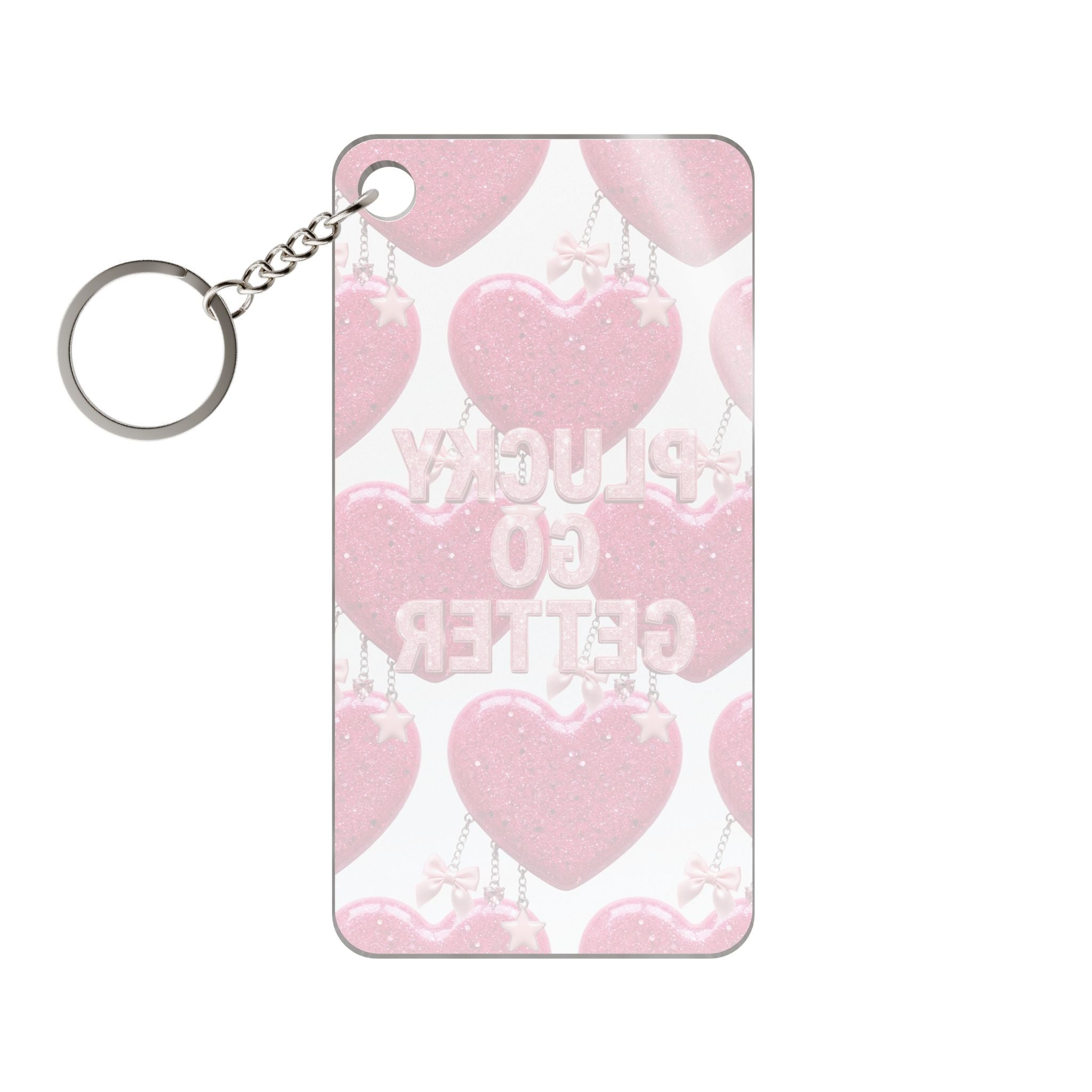 Pink Graphic Keychain — "Slackin' & Snackin'" Retro Patch