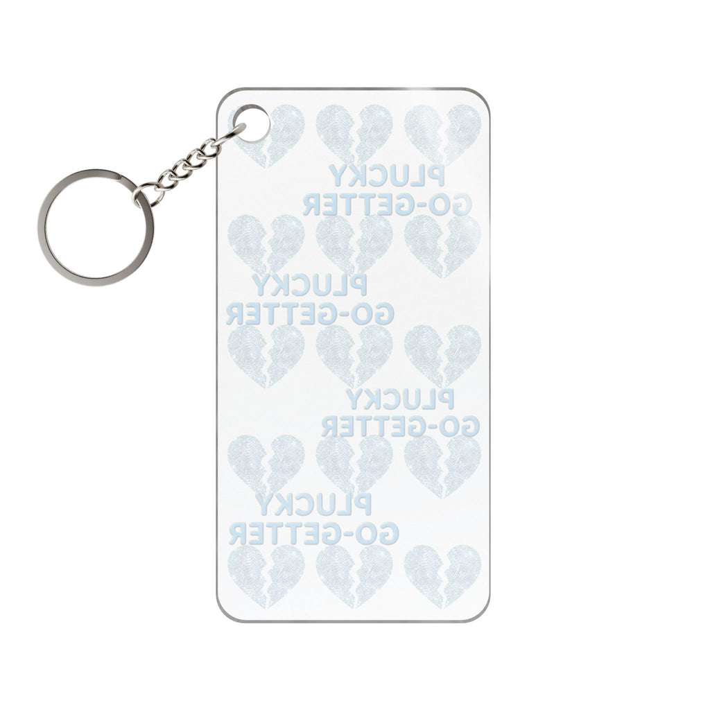 Icy Broken Keychain Charm — Motivational Heart Pattern Key Ring