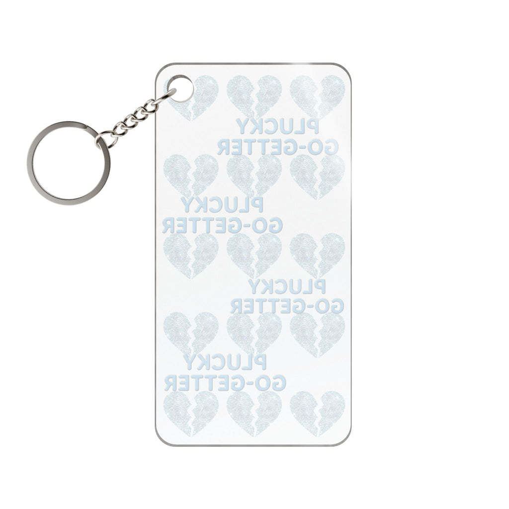 Icy Broken Keychain Charm — Motivational Heart Pattern Key Ring