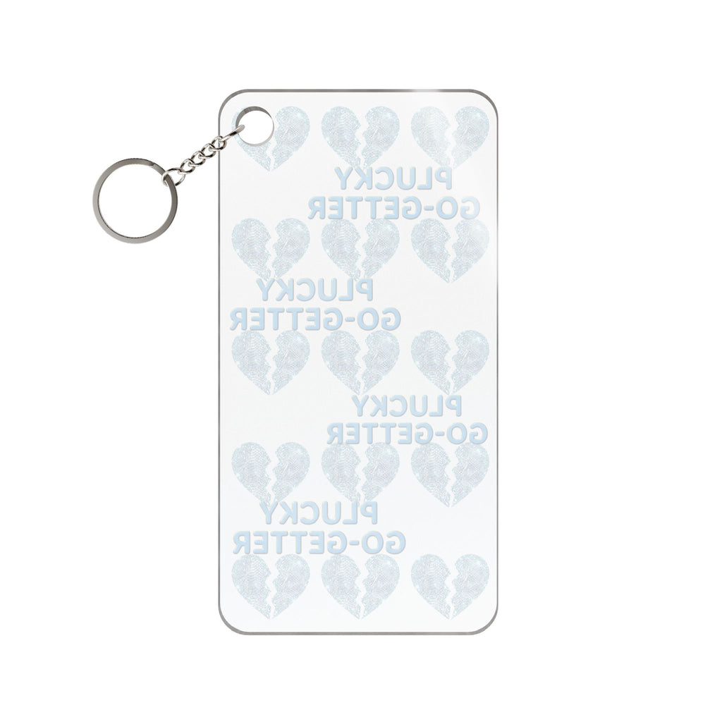 Icy Broken Keychain Charm — Motivational Heart Pattern Key Ring