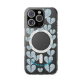Clear Magnetic Phone Case — Sparkling Broken Hearts Design (Impact-Resistant, MagSafe Compatible)