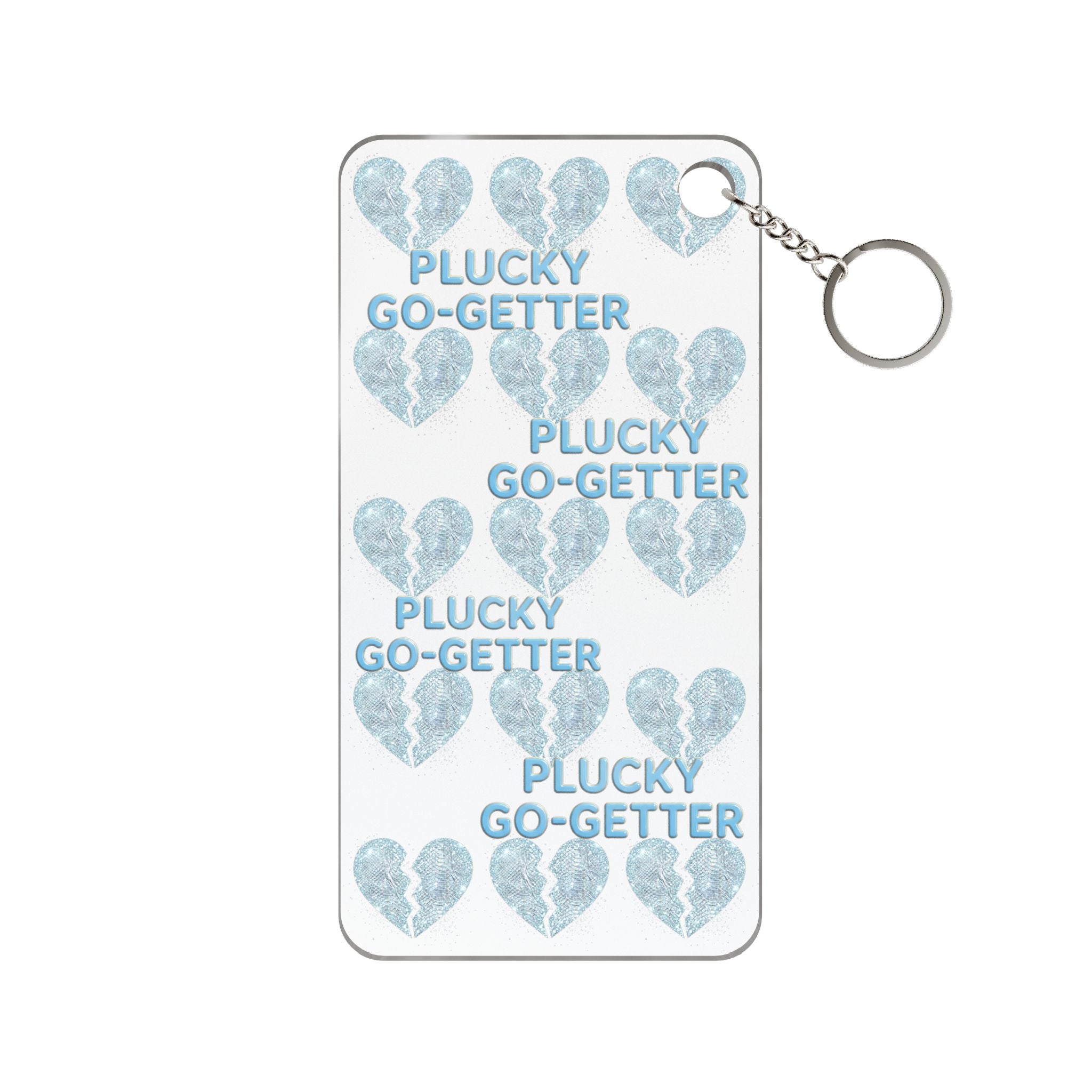 Icy Broken Keychain Charm — Motivational Heart Pattern Key Ring
