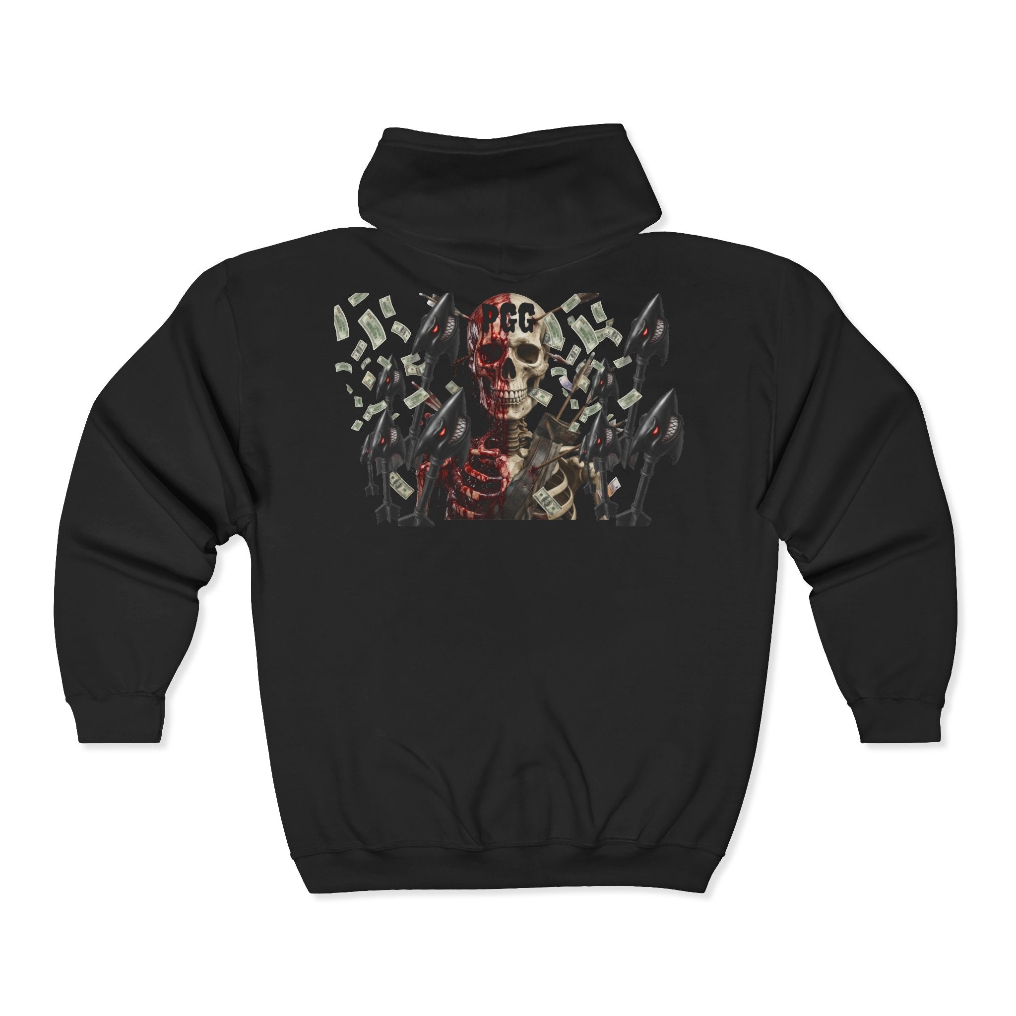 Skull & Graffiti Zip Hoodie - "Plucky Go Getter" Streetwear Jacket