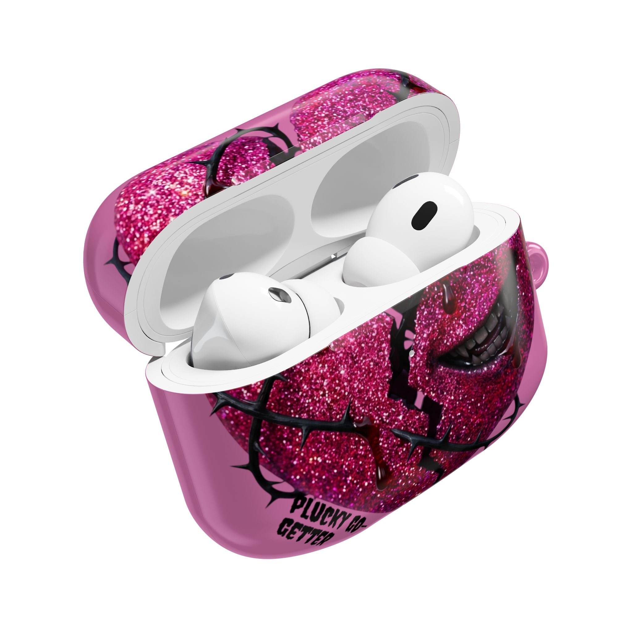 Pink Glitter Broken Heart AirPod Case — Edgy Protective AirPods Case