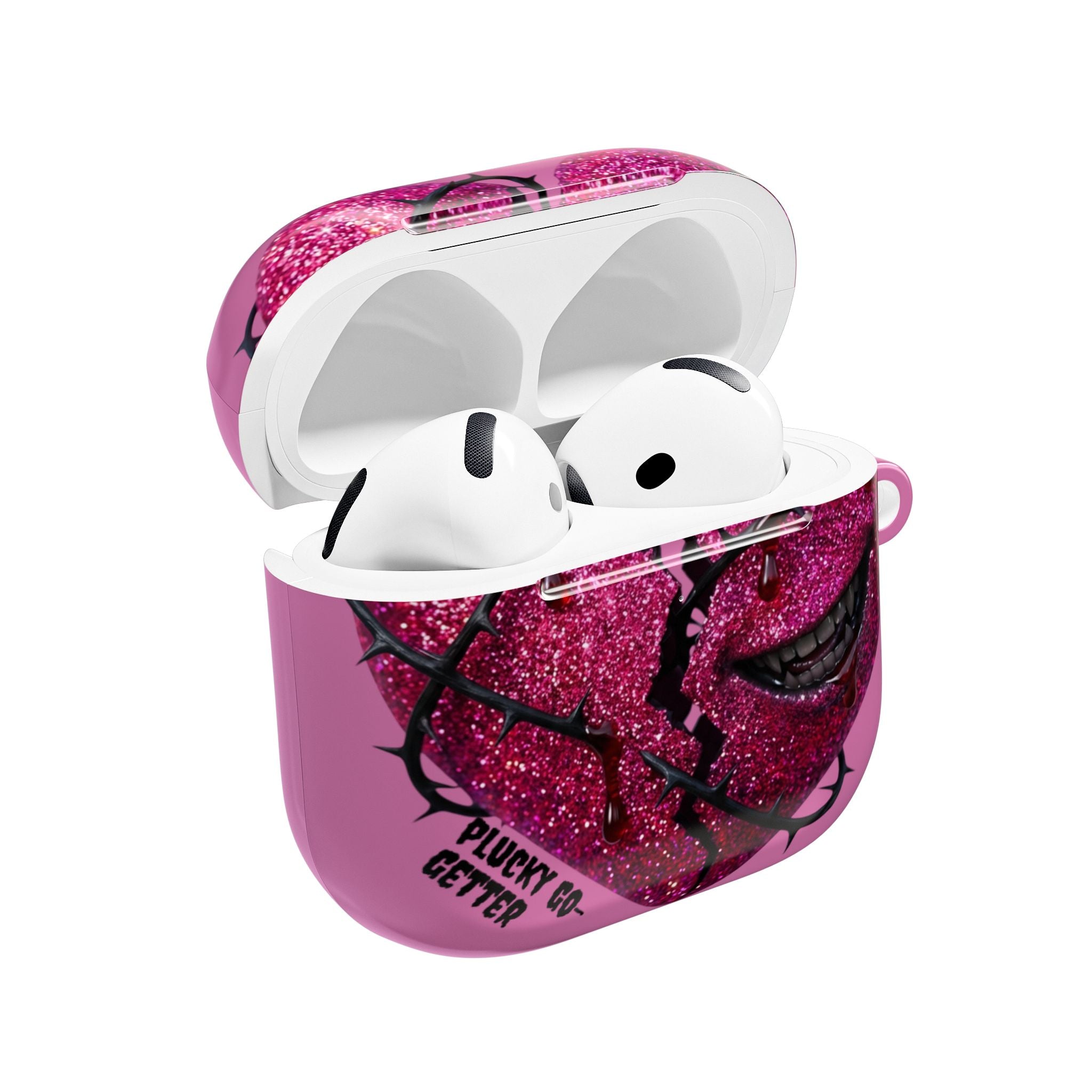Pink Glitter Broken Heart AirPod Case — Edgy Protective AirPods Case