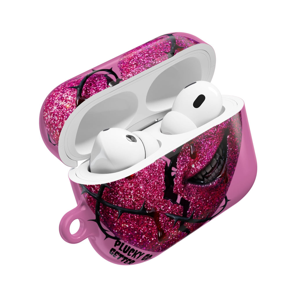 Pink Glitter Broken Heart AirPod Case — Edgy Protective AirPods Case