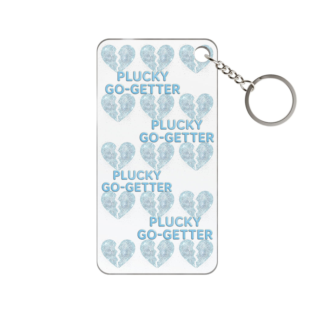 Icy Broken Keychain Charm — Motivational Heart Pattern Key Ring